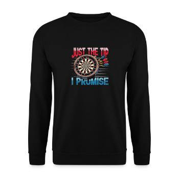 Just the tip funny Dart player and throwing darts - Unisex Sweatshirt - black - Front - Alina (178cm) & Michal (187cm)