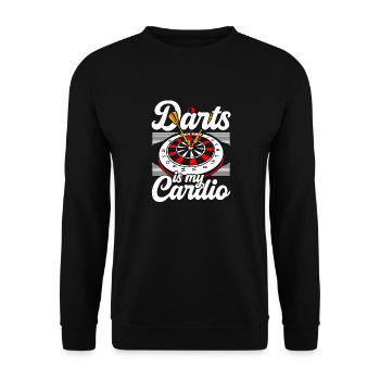 Darts is my cardio throwing darts dartboard - Unisex Sweatshirt - black - Front - Alina (178cm) & Michal (187cm)