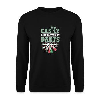 Jeu de fléchettes facilement distrait par les fléchettes fléchettes drôles - Sweat-shirt Unisexe - noir - Devant - Alina (178cm) & Michal (187cm)