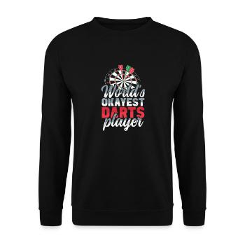 Jeu de fléchettes mondes okayest joueur de fléchettes lancer - Sweat-shirt Unisexe - noir - Devant - Alina (178cm) & Michal (187cm)