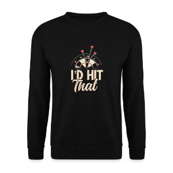 Darts playing i'd hit that throwing bullseye darts - Unisex Sweatshirt - black - Front - Alina (178cm) & Michal (187cm)