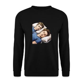 MEN SLEEPING - Unisex Sweatshirt - black - Front - Alina (178cm) & Michal (187cm)