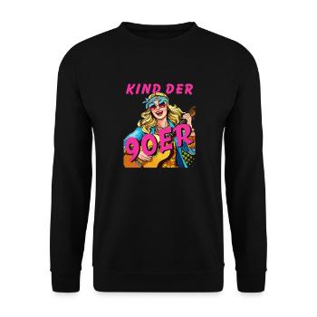 FEMME ENFANT DES ANNÉES 90 - Sweat-shirt Unisexe - noir - Devant - Alina (178cm) & Michal (187cm)