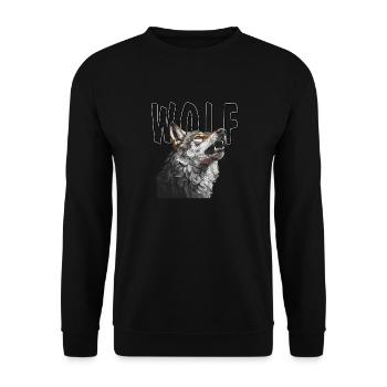 WOLF - Unisex Sweatshirt - black - Front - Alina (178cm) & Michal (187cm)