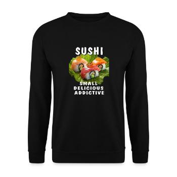 SUSHI PETIT DÉLICIEUX ADDICTIF - Sweat-shirt Unisexe - noir - Devant - Alina (178cm) & Michal (187cm)