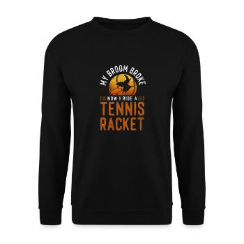 Raquette de joueur de tennis drôle - Sweat-shirt Unisexe - noir - Devant - Alina (178cm) & Michal (187cm)