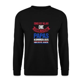 Holland Papa Vater Vatertag Niederländer Niederlan - Unisex Pullover - Schwarz - Vorne - Alina (178cm) & Michal (187cm)