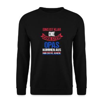 Holland Opa Großvater Niederländer Niederlande - Unisex Pullover - Schwarz - Vorne - Alina (178cm) & Michal (187cm)