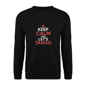 Gardez votre calme et let’s Tango Musique latine Tango Danse - Sweat-shirt Unisexe - noir - Devant - Alina (178cm) & Michal (187cm)