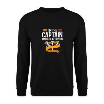 Pontoon Boat Boat Boats - Unisex Sweatshirt - black - Front - Alina (178cm) & Michal (187cm)