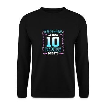 16th Birthday Ten Year of Birth Date of Birth Date of Birth - Unisex Sweatshirt - black - Front - Alina (178cm) & Michal (187cm)
