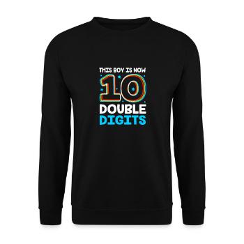17th birthday Ten year of birth Date of birth - Unisex Sweatshirt - black - Front - Alina (178cm) & Michal (187cm)