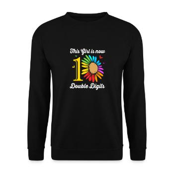13th Birthday Ten Year of Birth Date of Birth Date of Birth - Unisex Sweatshirt - black - Front - Alina (178cm) & Michal (187cm)