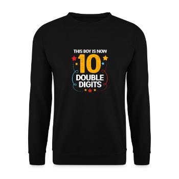 20th Birthday Ten Year of Birth Date of Birth Date of Birth - Unisex Sweatshirt - black - Front - Alina (178cm) & Michal (187cm)