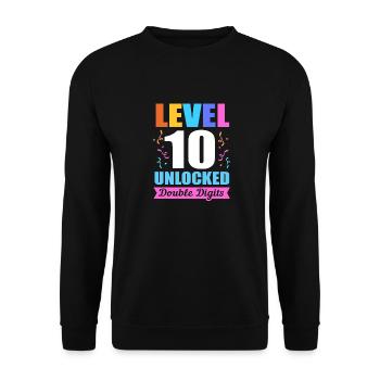 23rd Birthday Ten Year of Birth Date of Birth Date of Birth - Unisex Sweatshirt - black - Front - Alina (178cm) & Michal (187cm)