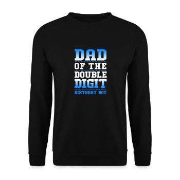21st birthday Ten year of birth Date of birth - Unisex Sweatshirt - black - Front - Alina (178cm) & Michal (187cm)