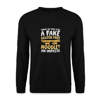 Fake gluten freenoodle An Impasta - Unisex Pullover - Schwarz - Vorne - Alina (178cm) & Michal (187cm)