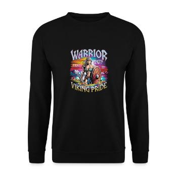 Warrior Spirit and Viking Pride für Wikinger - Unisex Pullover - Schwarz - Vorne - Alina (178cm) & Michal (187cm)