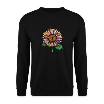 LGBTQ sunflower rainbow flags Diversity Human Righ - Unisex Sweatshirt - black - Front - Alina (178cm) & Michal (187cm)
