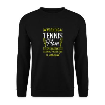 Funny Tennis Player Racket Mom - Unisex Sweatshirt - black - Front - Alina (178cm) & Michal (187cm)