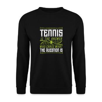 Drôle de joueur de tennis Raquette Tennis - Sweat-shirt Unisexe - noir - Devant - Alina (178cm) & Michal (187cm)