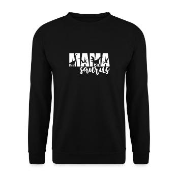 MamaSaurus T-rex Dinosaur Funny Mama Saurus - Unisex Sweatshirt - black - Front - Alina (178cm) & Michal (187cm)