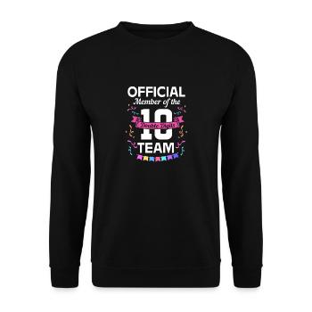 26th birthday Ten year of birth Date of birth - Unisex Sweatshirt - black - Front - Alina (178cm) & Michal (187cm)