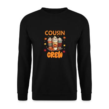 Cousin Crew Halloween Pumpkin Latte Coffee Lover - Unisex Sweatshirt - black - Front - Alina (178cm) & Michal (187cm)