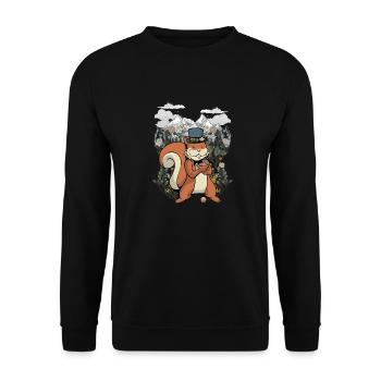 Tiroler Eichhorn Eichhörnchen Kinder Kind Gebirge - Unisex Pullover - Schwarz - Vorne - Alina (178cm) & Michal (187cm)