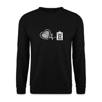Genetic Counselor Genetic Counselor Heartbeat - Unisex Sweatshirt - black - Front - Alina (178cm) & Michal (187cm)
