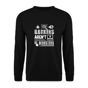 Hacker Hackers Are Not Monsters - Unisex Sweatshirt - black - Front - Alina (178cm) & Michal (187cm)