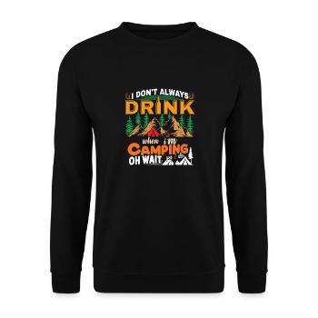 I Don't Always Drink When I'm Camping - Unisex Sweatshirt - black - Front - Alina (178cm) & Michal (187cm)
