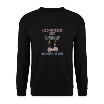 Alkoholfreies Bier - Unisex Pullover - Schwarz - Vorne - Alina (178cm) & Michal (187cm)
