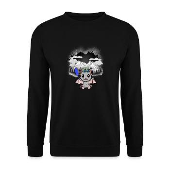 Halloween Chauve-souris Tyrol Beauté Fleurs Enfant - Sweat-shirt Unisexe - noir - Devant - Alina (178cm) & Michal (187cm)