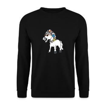 Cheval, Chevaux, Dame, Drôle, Drôle, Drôle, Gaule - Sweat-shirt Unisexe - noir - Devant - Alina (178cm) & Michal (187cm)