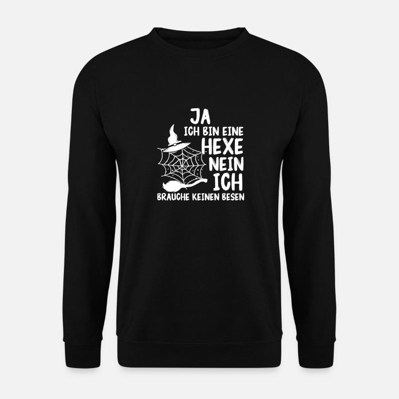 Hexe Hexenbesen Hexenkostüm Halloween - Unisex Pullover - Schwarz