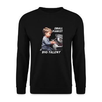 PIANO BOY SMALL PIANIST BIG TALENT - Unisex Sweatshirt - black - Front - Alina (178cm) & Michal (187cm)
