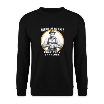 MAN BAVARIAN RUMBLE IN NO TIME AT ALL TOOTH GAP - Unisex Sweatshirt - black - Front - Alina (178cm) & Michal (187cm)