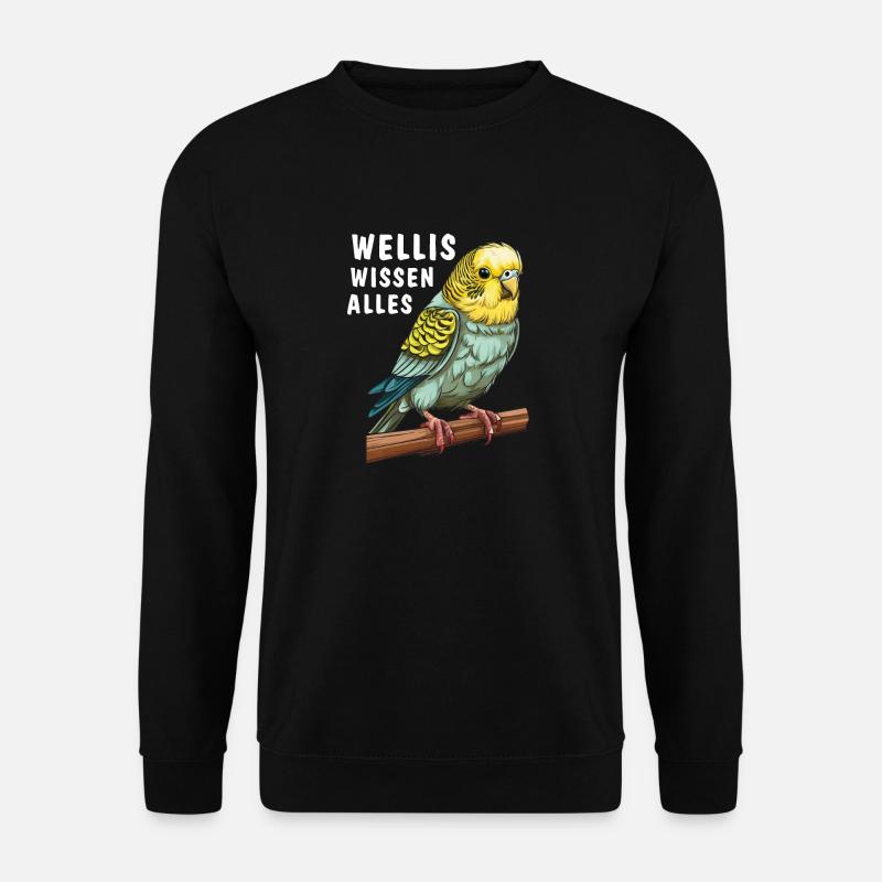 VOGEL WELLIS WISSEN ALLES - Unisex Pullover - Schwarz