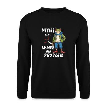 FROG KNIVES ARE ALWAYS A PROBLEM - Unisex Sweatshirt - black - Front - Alina (178cm) & Michal (187cm)