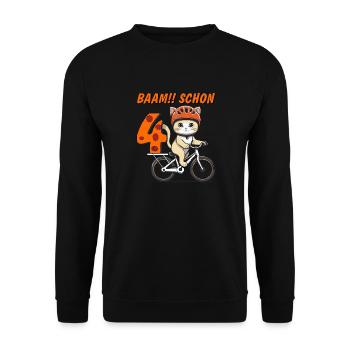VÉLO CHAT BAAM !! DÉJÀ QUATRE - Sweat-shirt Unisexe - noir - Devant - Alina (178cm) & Michal (187cm)