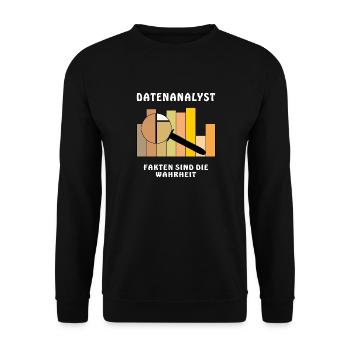 DATENANALYST FAKTEN SIND DIE WAHRHEIT - Unisex Pullover - Schwarz - Vorne - Alina (178cm) & Michal (187cm)