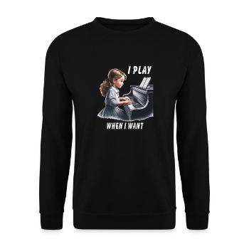 PIANO I PLAY WHEN I WANT - Unisex Sweatshirt - black - Front - Alina (178cm) & Michal (187cm)