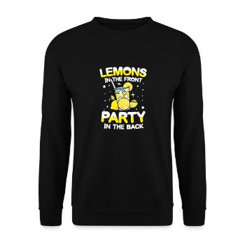 Lemons in the front party in the back - Unisex Pullover - Schwarz - Vorne - Alina (178cm) & Michal (187cm)