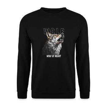 WOLF AT HEART - Unisex Sweatshirt - black - Front - Alina (178cm) & Michal (187cm)