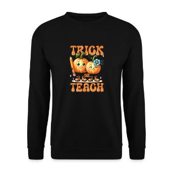 Halloween teachers trick teach celebrate halloween - Unisex Sweatshirt - black - Front - Alina (178cm) & Michal (187cm)