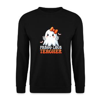 Halloween faboo lous teacher celebrate halloween - Unisex Sweatshirt - black - Front - Alina (178cm) & Michal (187cm)