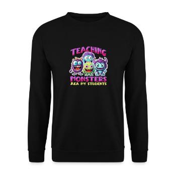 Halloween costume teacher funny celebrate - Unisex Sweatshirt - black - Front - Alina (178cm) & Michal (187cm)