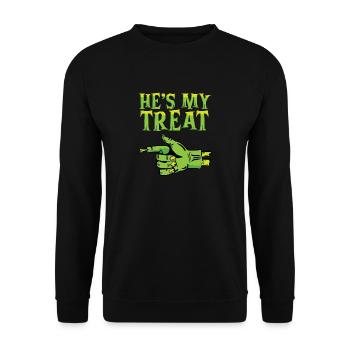 Halloween couple he's my treat celebrate halloween - Unisex Sweatshirt - black - Front - Alina (178cm) & Michal (187cm)