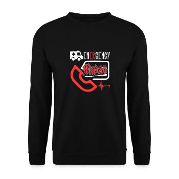 Proud To Be An Emergency Nurse - Unisex Sweatshirt - black - Front - Alina (178cm) & Michal (187cm)